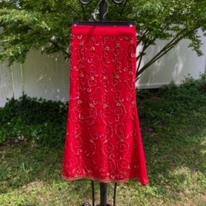 Red Silk Skirt